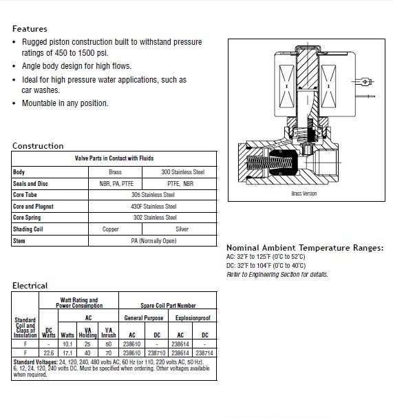  美國ASCO 8223系列電磁閥選型手冊