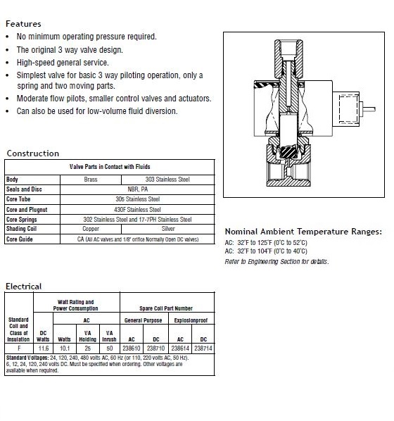  美國阿斯卡ASCO 8314系列電磁閥選型手冊