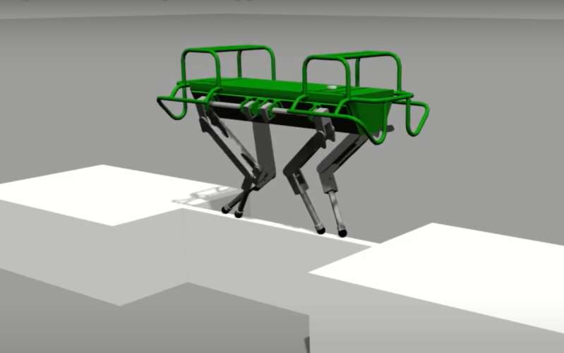 研究人員訓練了四足機器人跨過平衡木